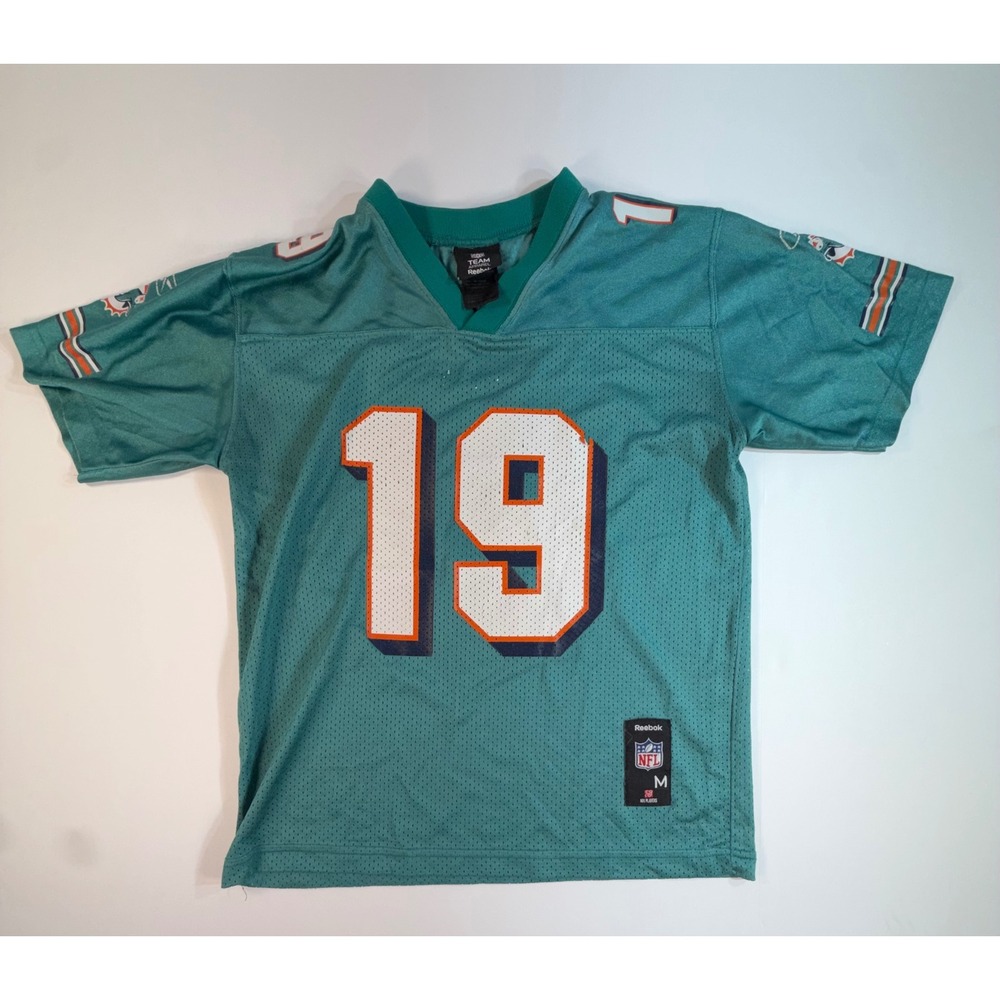 Reebok NFL Miami Dolphins Ted Ginn Jr 19 Youth Jersey Medium Aqua Mesh
